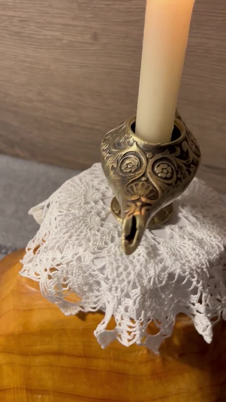 Vintage Solid Heavy Brass Aladdin's Magic Lamp Candle Holder