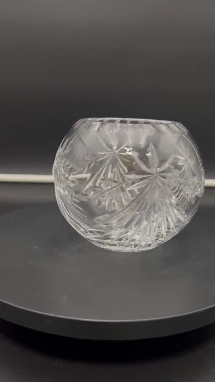 Vintage Crystal Rose Bowl - Etsy