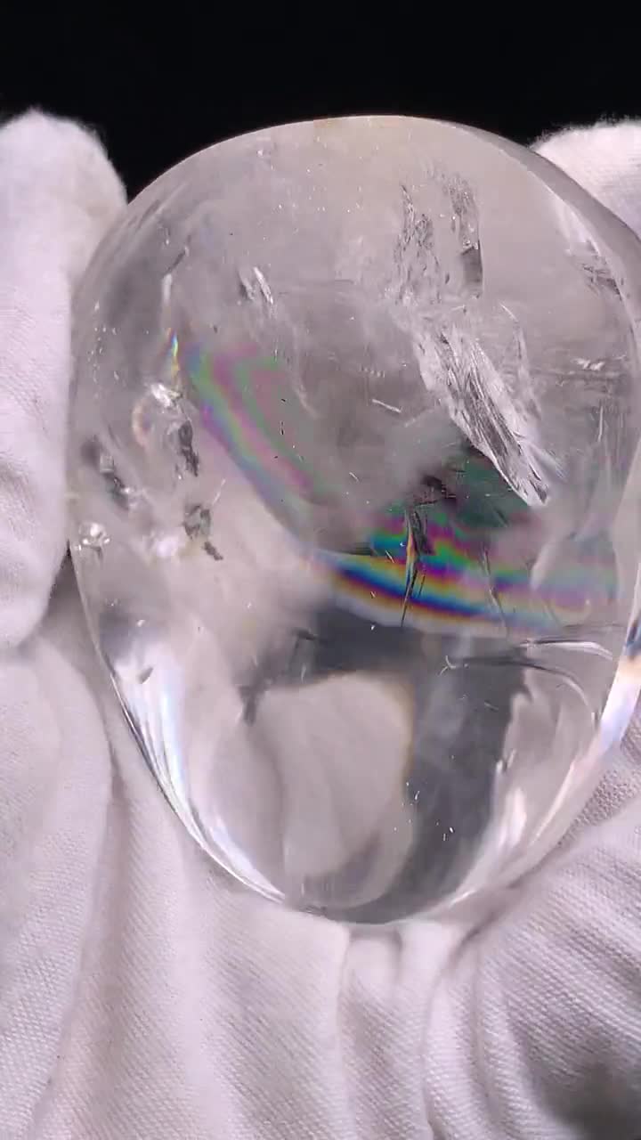 虹色！天然クリアクォーツの手のひらの水晶 - Etsy 日本