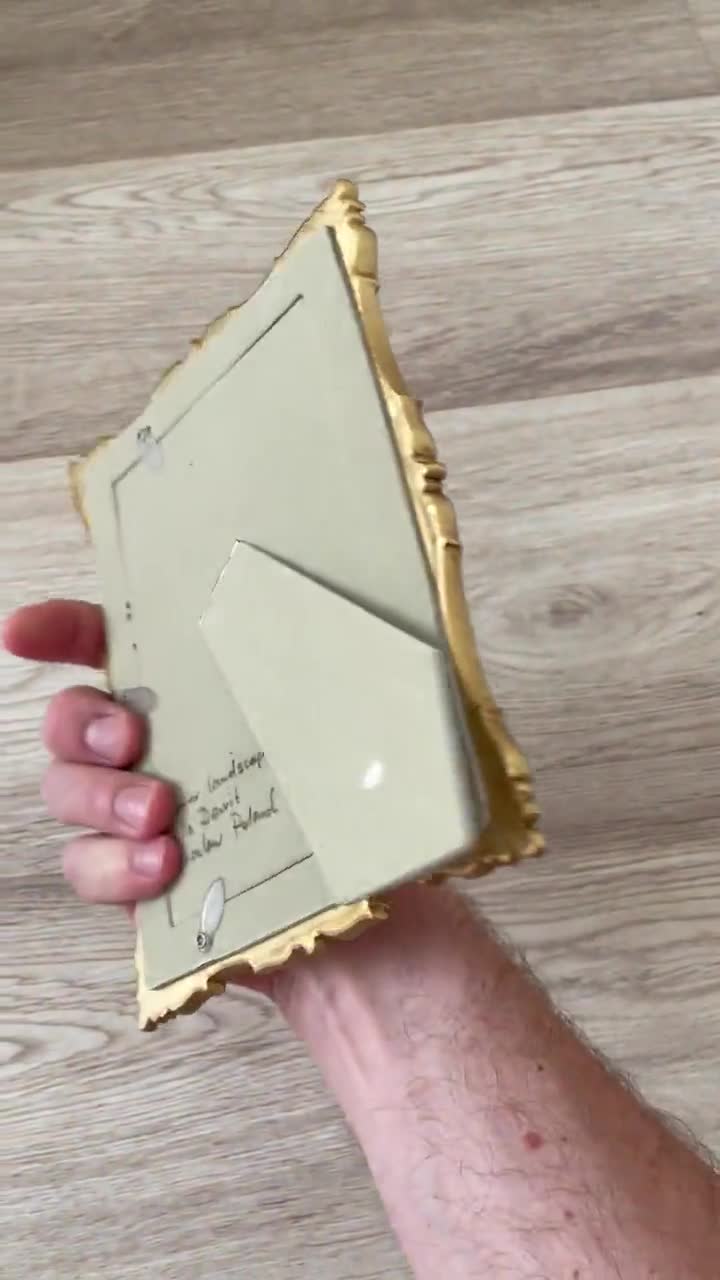 金枠のヴィンテージ絵画、油絵ミニチュア、ヴィンテージ油絵オリジナル