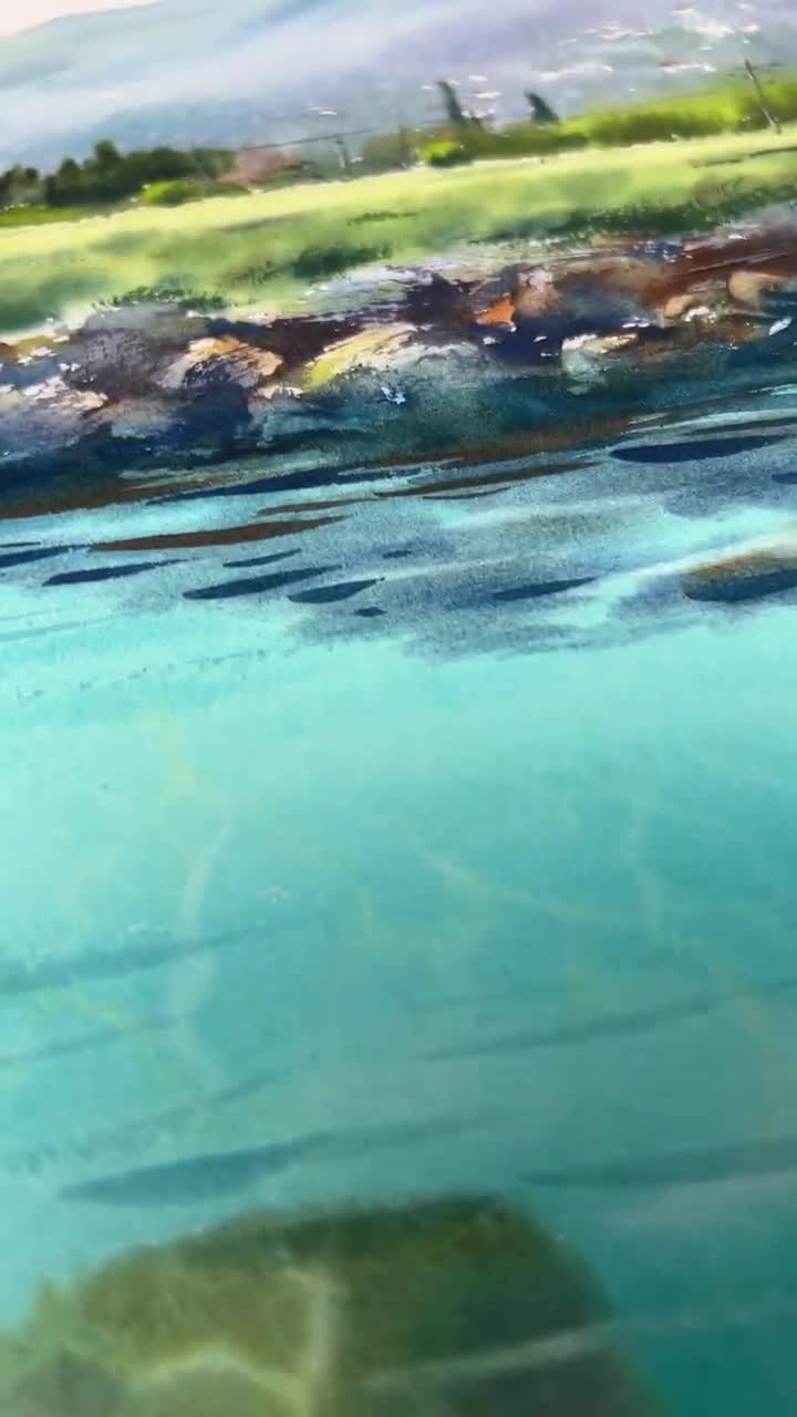 写実的な海景水彩画「海岸にて #4」 - Etsy 日本
