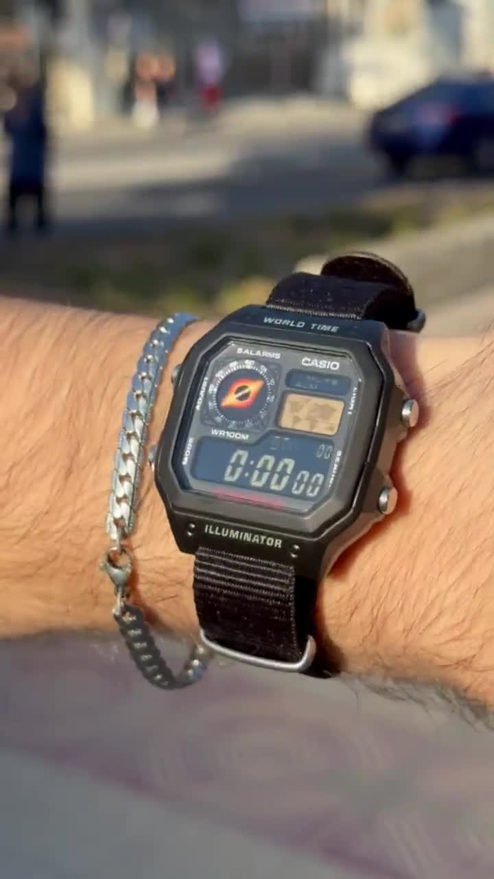 Custom Casio AE1200 “black Hole” Mod –negative-orange Filter