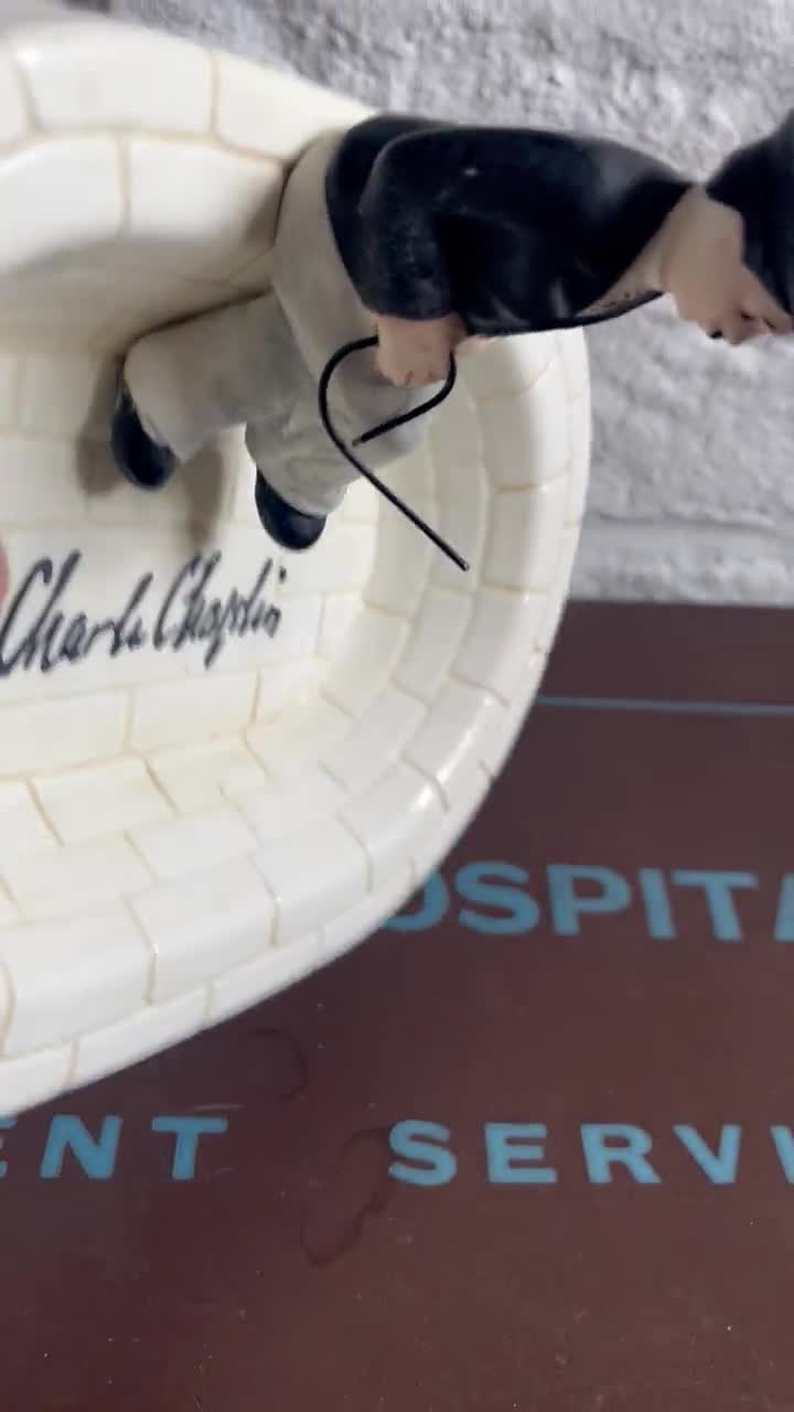 Charles Chaplin 'the Tramp' Ceramic Dish: Bubbles Inc. Collectible