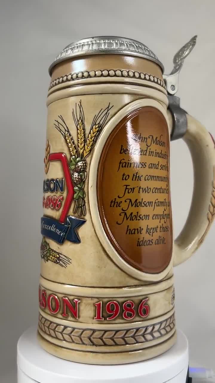 Vintage Beer Stein Mug John Molson 1786-1986 Commemorative - Etsy
