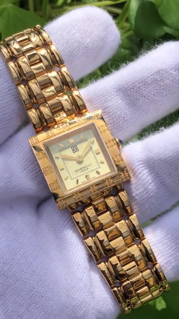 Vintage GIVENCHY APSARAS Watch: Gold Square Face, Box & Papers - Etsy