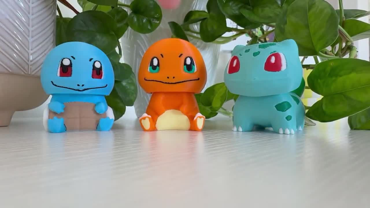 ポケモンブロックガム立体フィギュア 3体セット フシギダネ ゼニガメ ヒトカゲ スターターポケモントリオ - 3Dプリントのクリック式ヒトカゲ