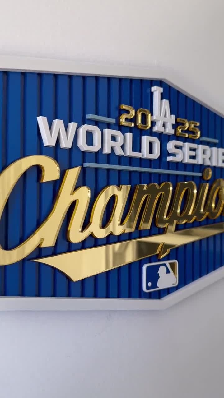 Los Angeles Dodgers 2025 World Series Champions Wood Display Sign