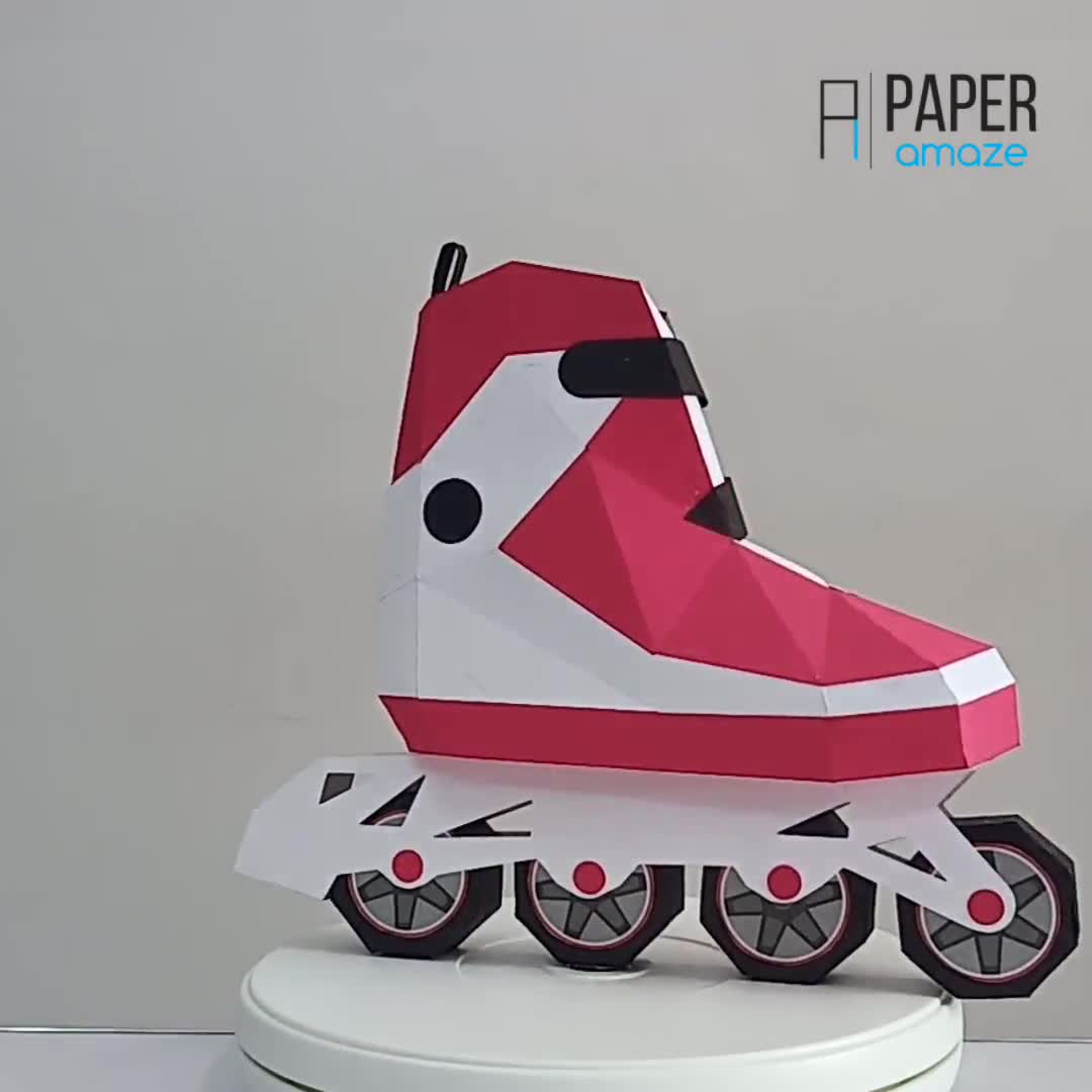 【ローラースケート】サンプルページ（ペーパークラフト クラフトパンチ） DIYペーパークラフトローラースケートシューズ、3Dインラインスケート