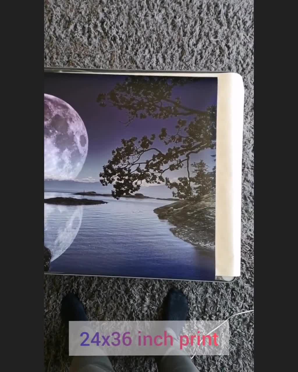 Fated - Full Moon Photo PRINT, Seascape Photography, Lunar