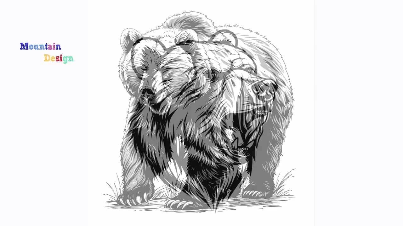クマのイラスト集 2 62点 デジタルAI線画 PNG-SVG (デジタル