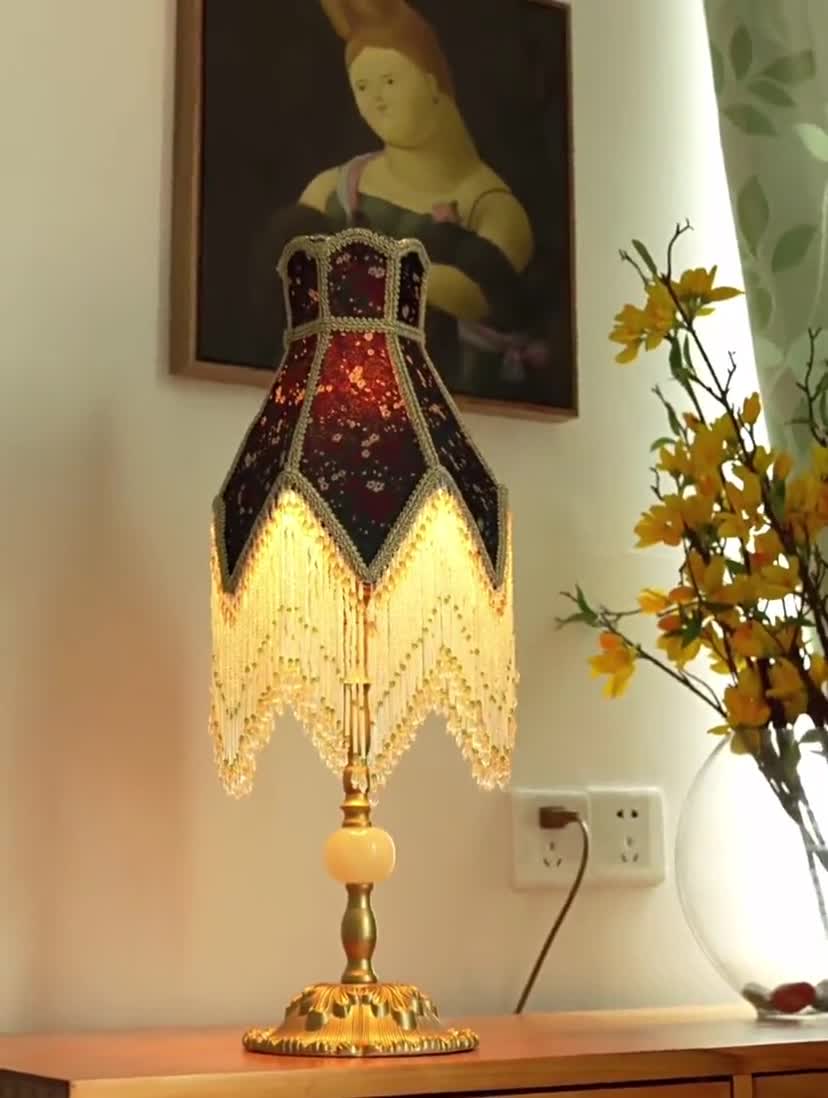 Handmade Lampshade With Fringes-victorian Lampshade Only-luxury