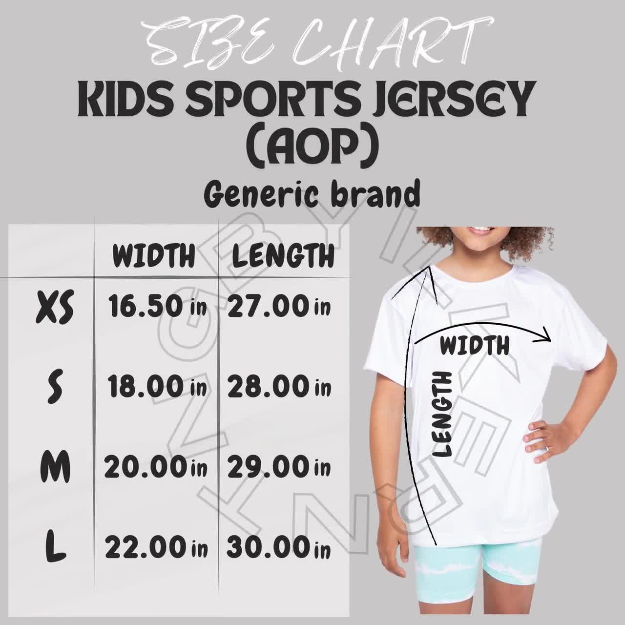 Kids Sports Jersey (AOP) Size Chart | Size Chart for Kids Sports Kids Sports Jersey (AOP) Size Chart | Size Chart for Kids Sports