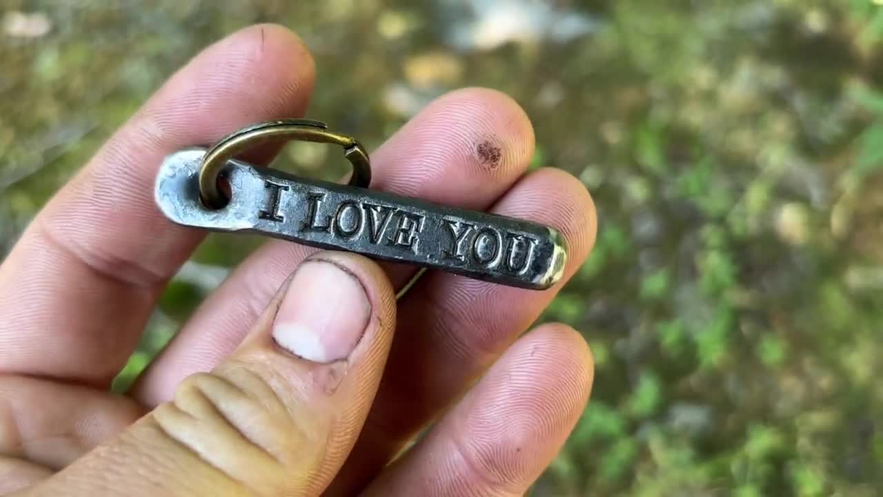 11 Tally Marks Steel Anniversary Key Chain Gift. Personalized 11th