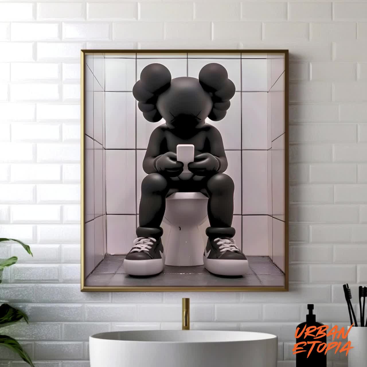 KAWS Toilet Art Print Poster: Hyperbeast Bathroom Decor (digital