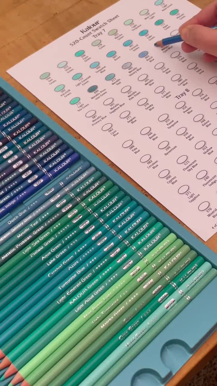 Kalour 520 Colored Pencil Swatch Chart (digital Download) - Etsy