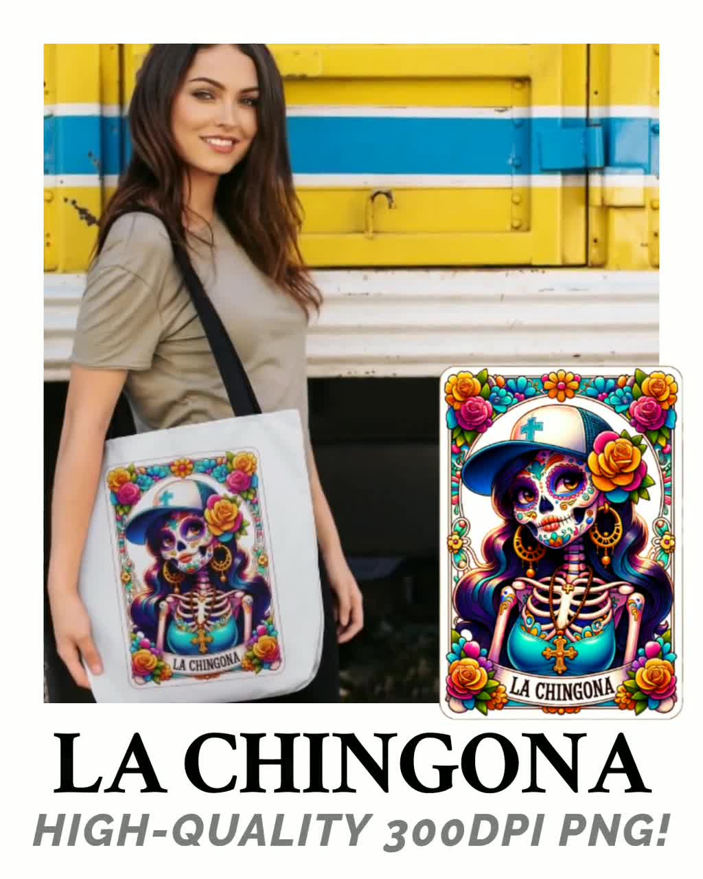 La Chingona Tarot Card PNG, Funny Mexican Sublimation Design