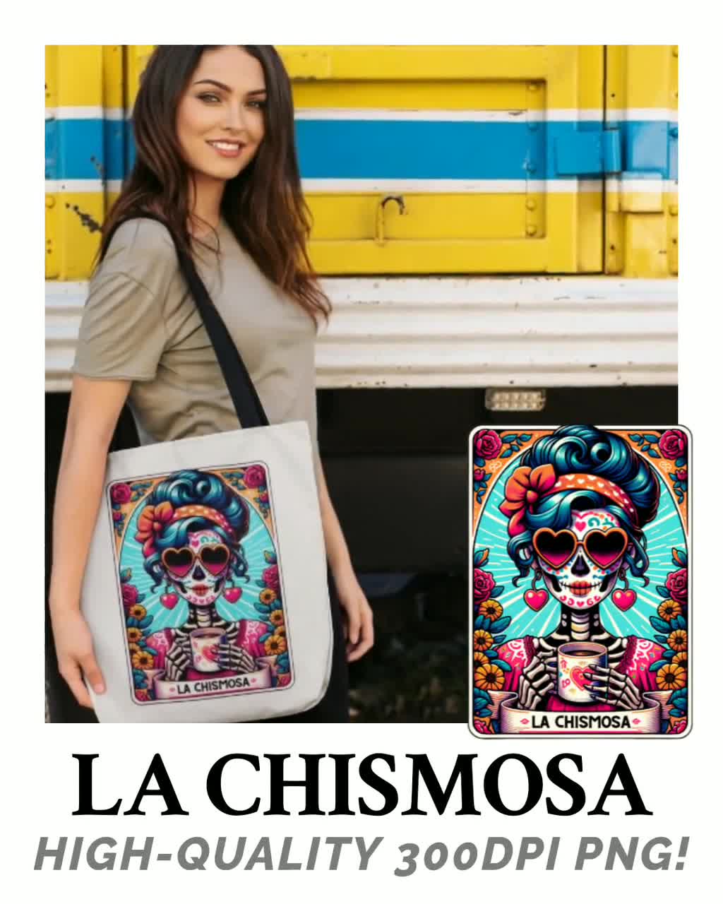 La Chismosa Tarot Card PNG, Funny Mexican Chisme Sublimation