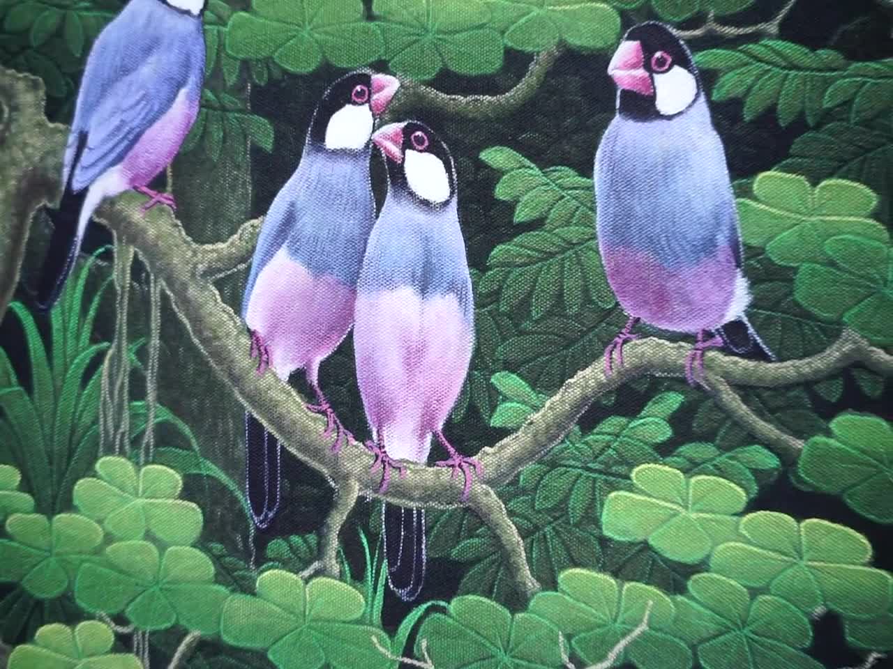 ジャラク・バリの鳥の絵画 - オリジナルアクリルアート - ホーム