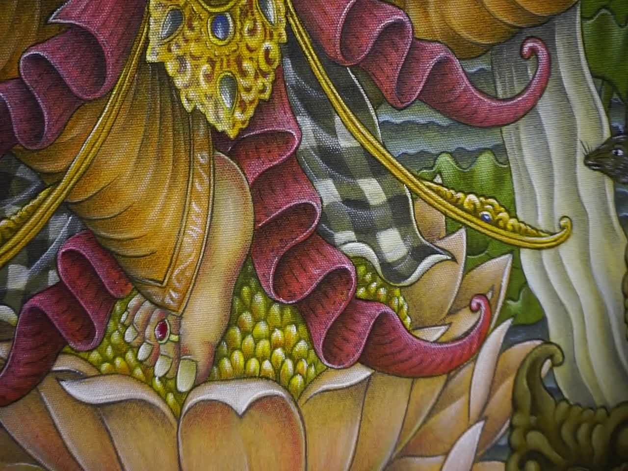 バリ島のガネーシャ神絵画（オリジナル） - Etsy 日本