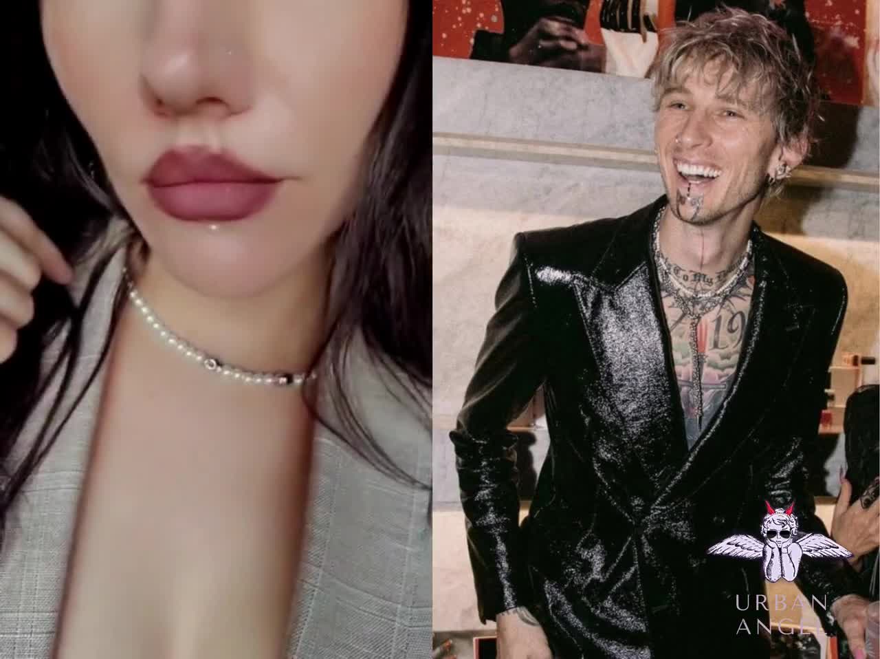 Machine Gun Kelly Inspired Handmade Pearl Necklace With Skulls