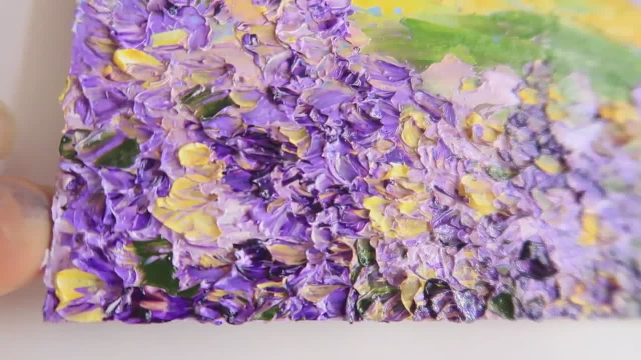 トスカーナの絵画 ラベンダーアート イタリアの風景 オリジナル