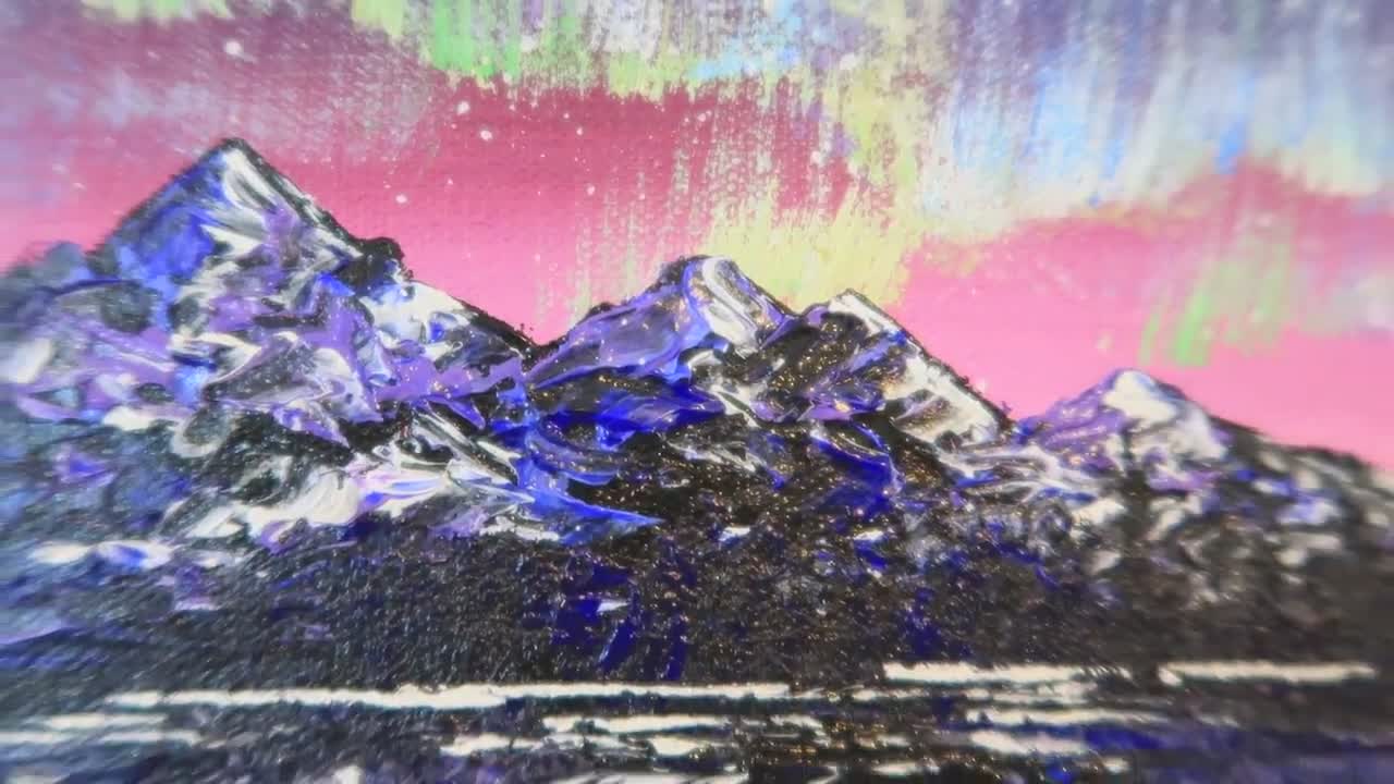 オーロラの絵画 オリジナルアートワーク オーロラ マジェスティック