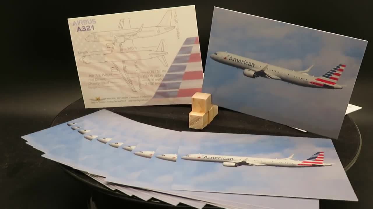 American Airlines Airbus A321 - Set of 50 Aviation Trading Cards