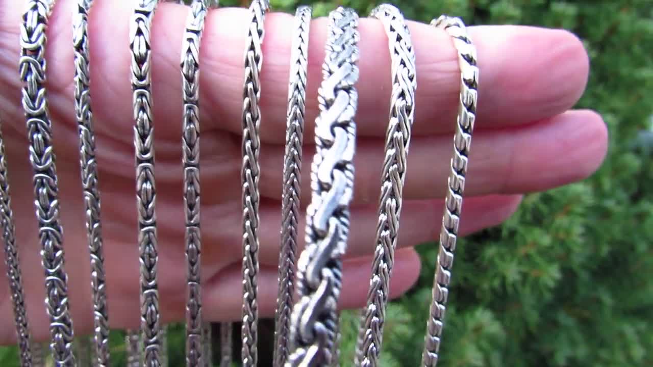 【シルバー925】バリチェーン ブレスレット スターリングシルバー 925スターリングシルバー製バリチェーン、ネックレス、ブレスレット