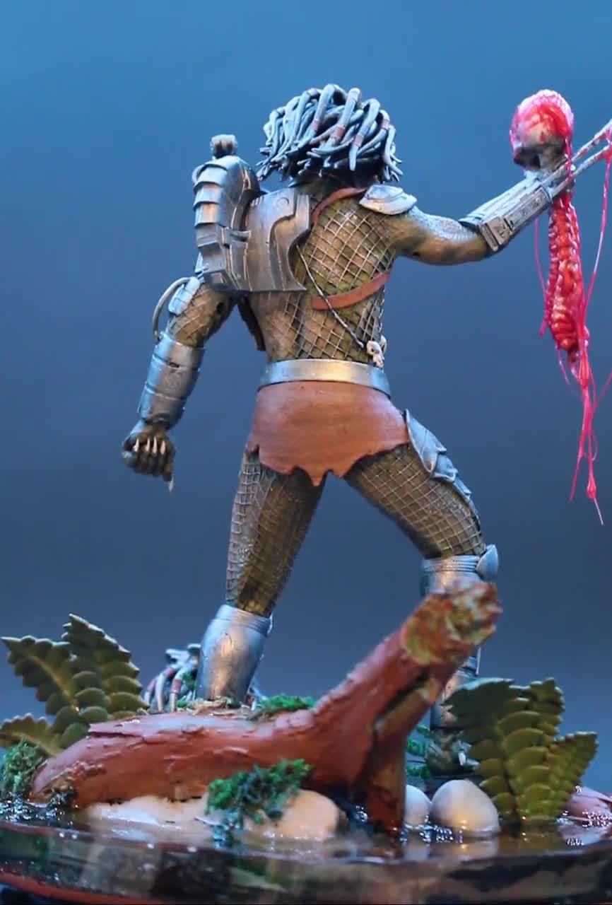 Predator ミニチュア フィギュア 塗装済み 3体セット Predator Jungle Hunter Action Figure, Predator Figure, Statua