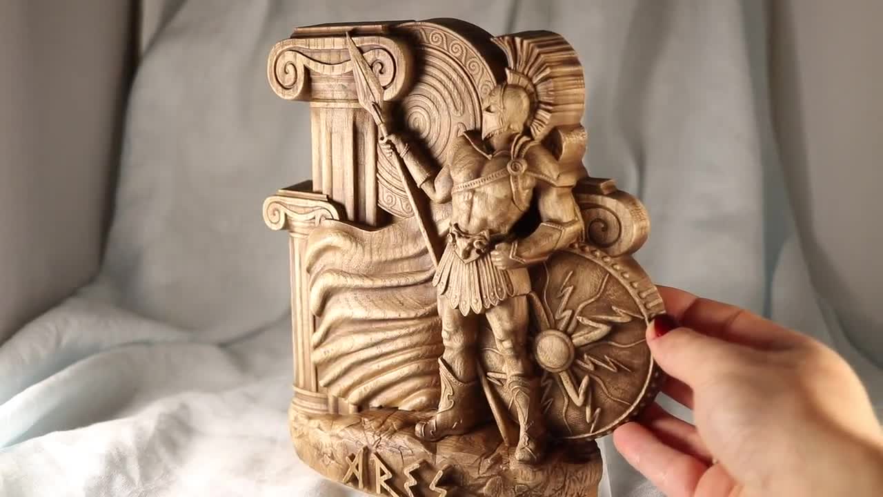 アレス像、ギリシャ神話の戦いの神、木彫り、異教の祭壇装飾 - Etsy 日本