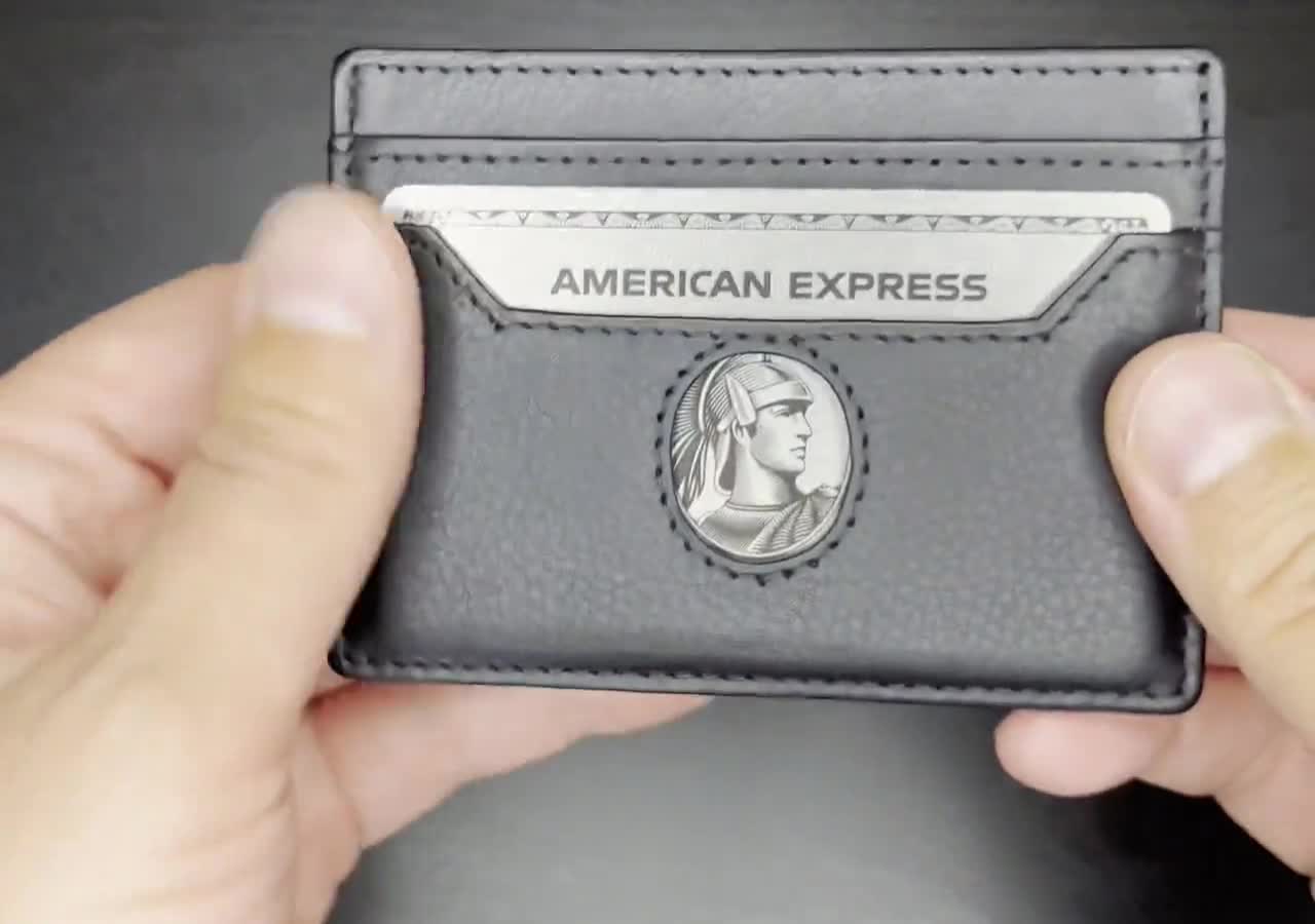 4 Card Minimalist Wallet for Men Women Genuine Leather Ultra Thin