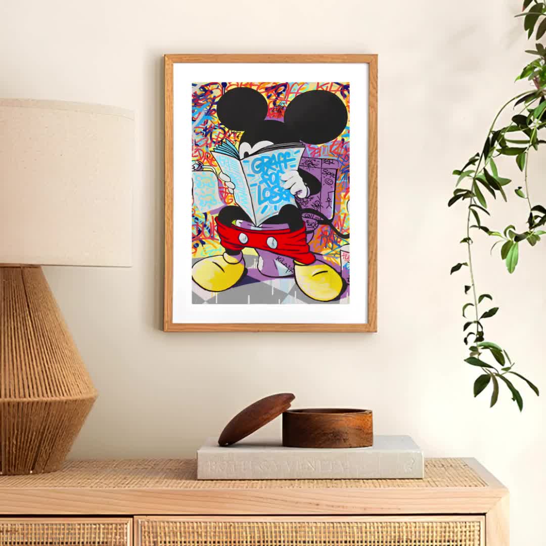 Mickey Print Graffiti Mickey in the Toilet Poster Pop Art Print