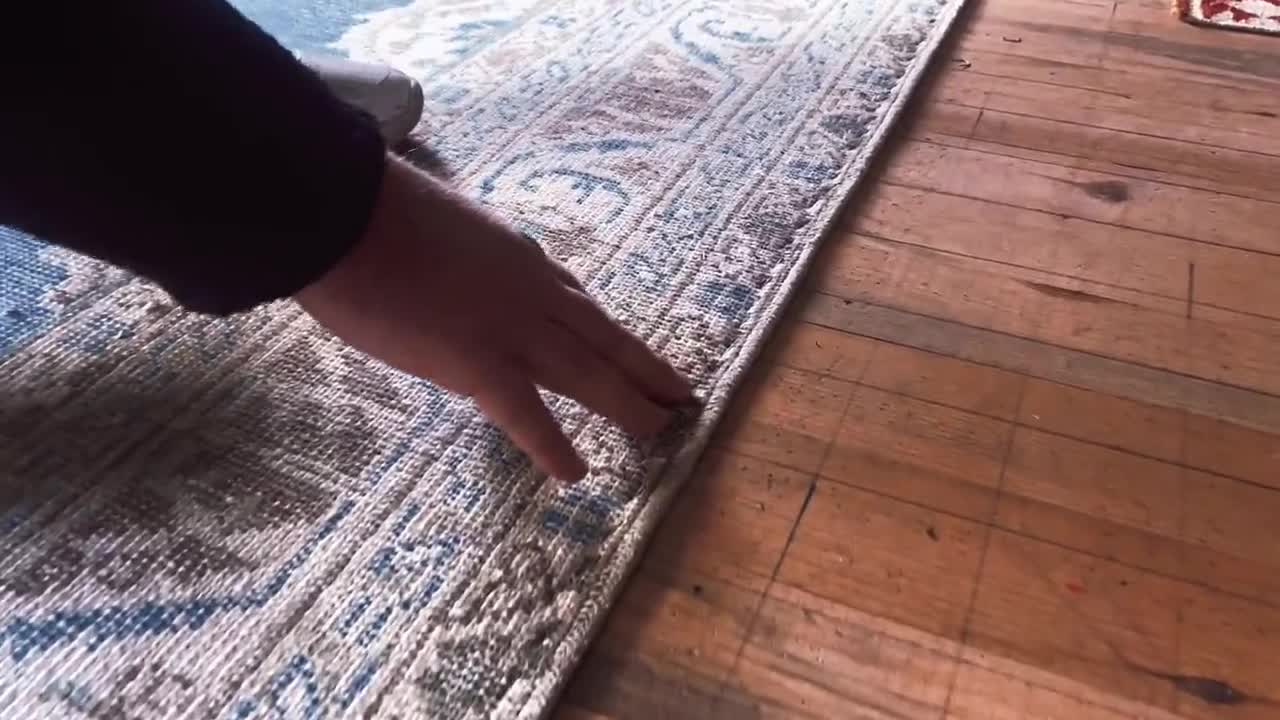 手作りのトルコ製キリムランナーラグ：シャビーシックなブラウンと