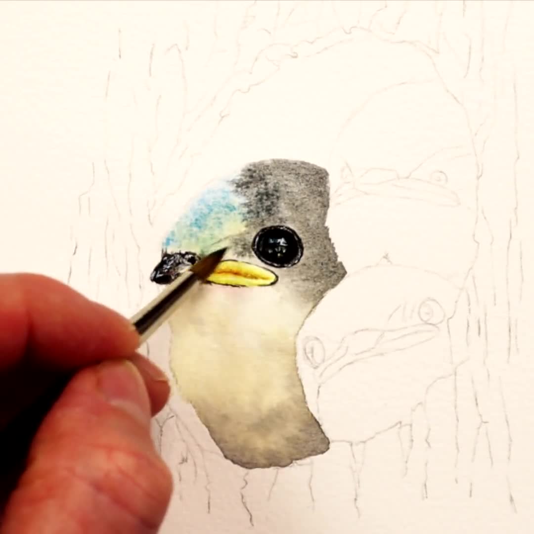 オリジナルのツバメの絵画、リアルな水彩画、水彩画の鳥のイラスト