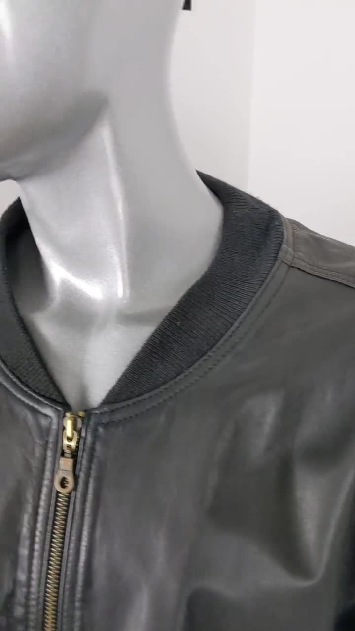 Vintage 80s Puma Leather Bomber Jacket Men's XL - Etsy