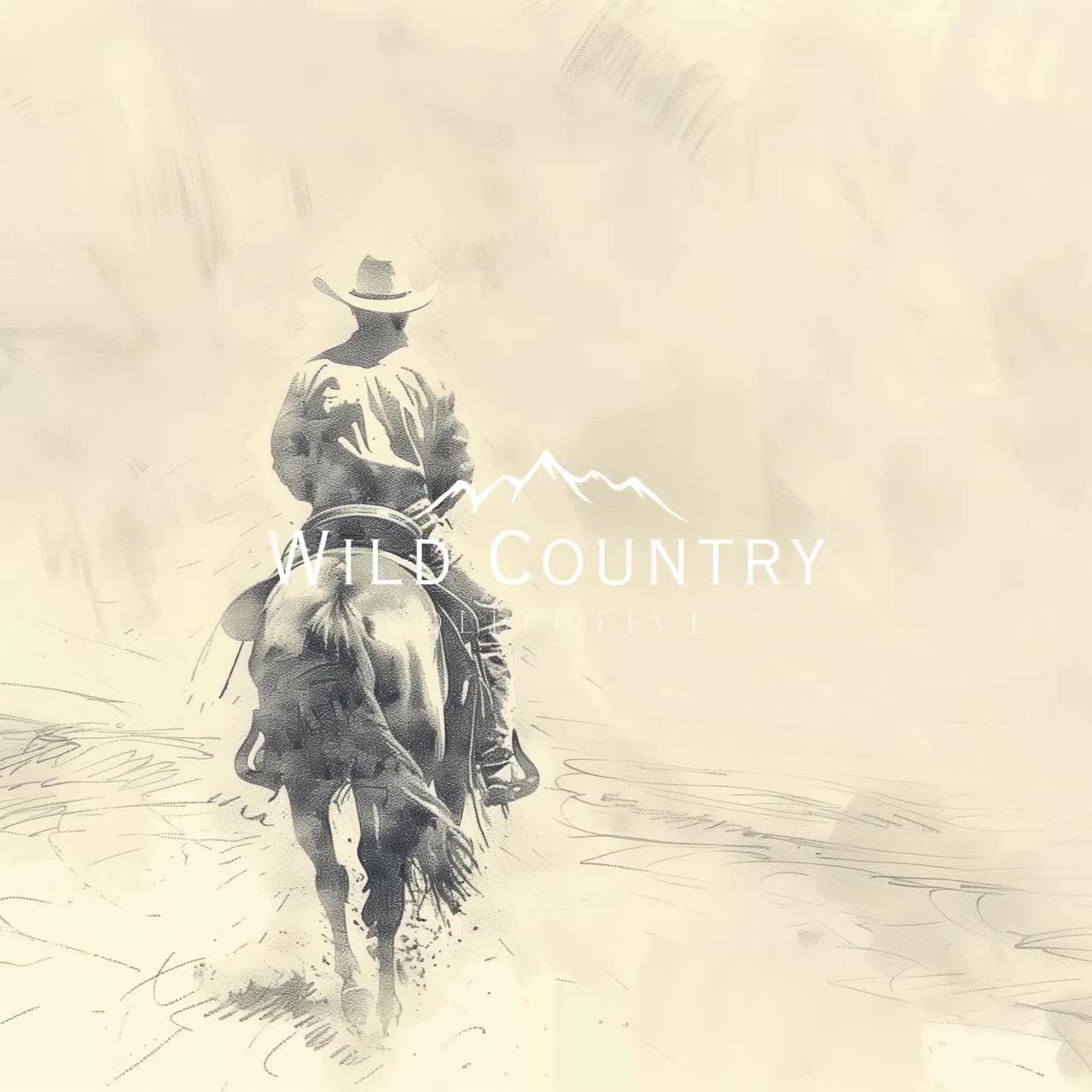なにま Western Nursery Decor Cowboy Sketch Art Vintage Western Art Print