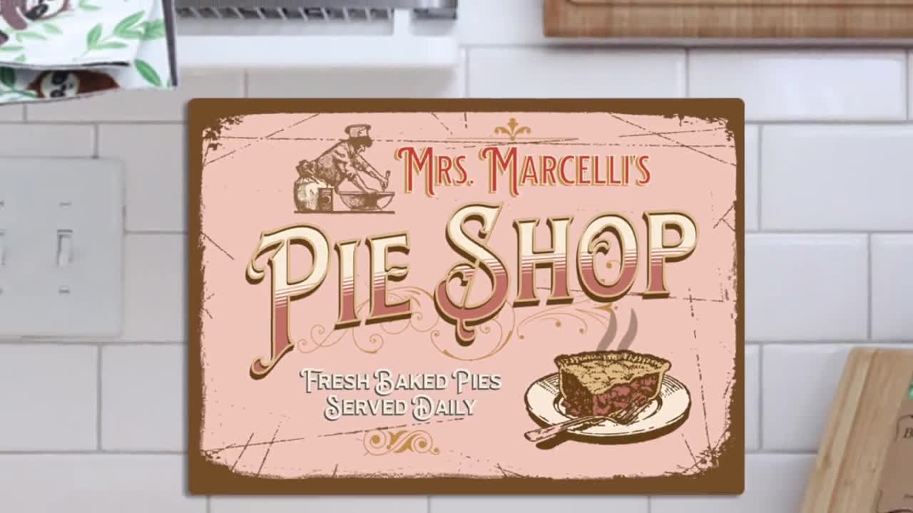 Personalized Pie Shop Sign, Vintage Retro Kitchen Wall Decor - Etsy