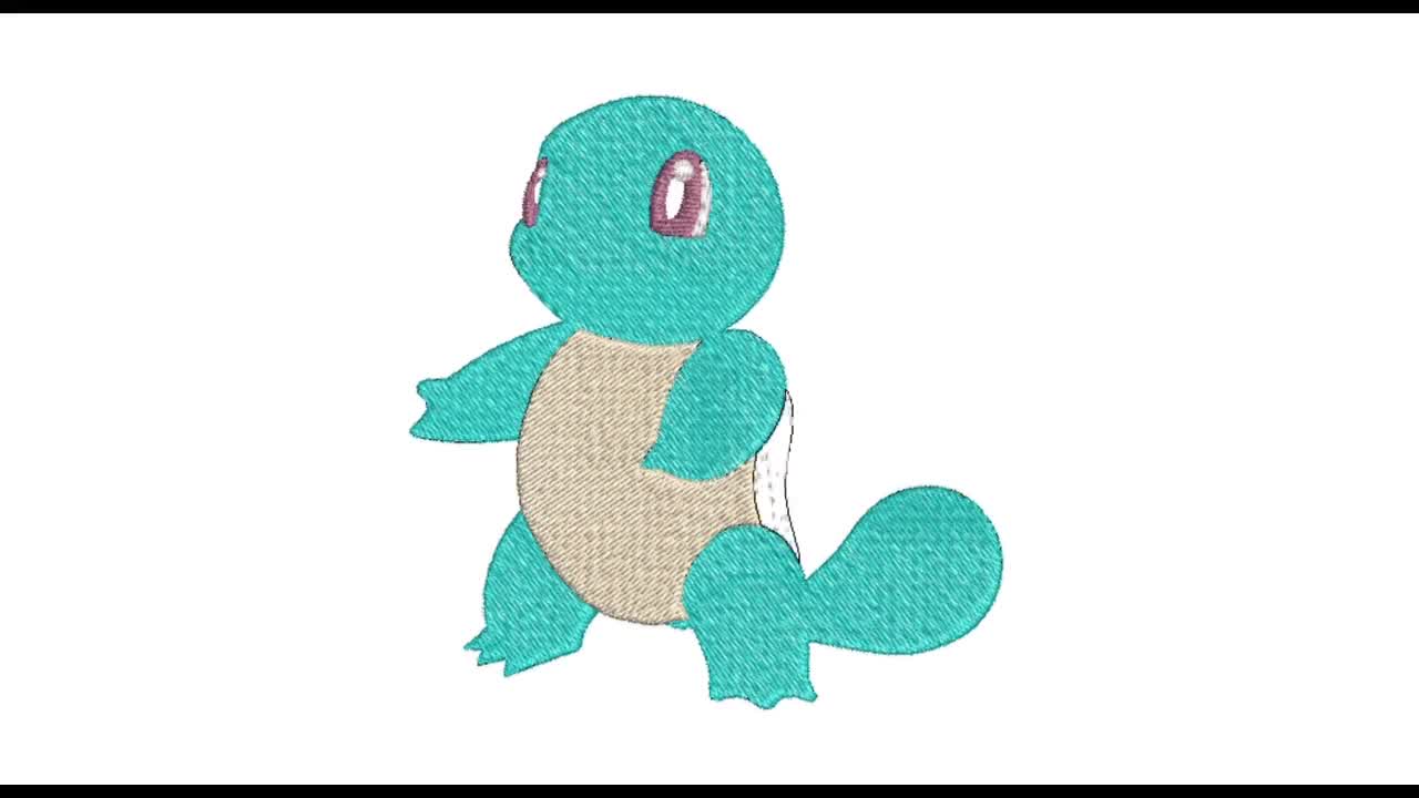 刺繍デザイン ポケモン ゼニガメ、ポケモン ゼニガメ 刺繍デザイン