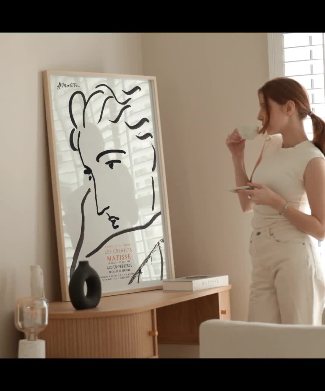 印刷】アンリ・マティス [マルティニックの女」 肖像画 額付 26.5.7