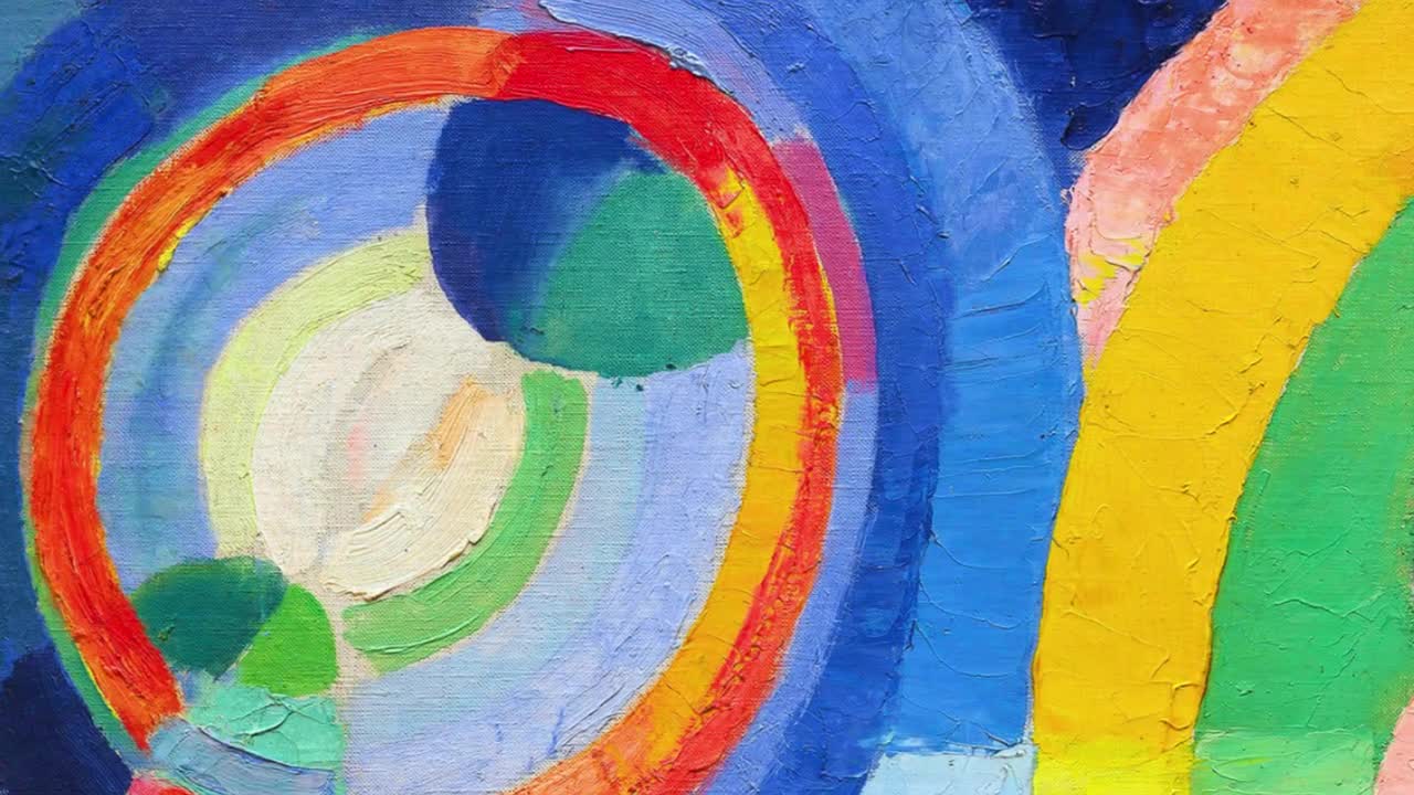 ロベール・ドローネー作「円形形態」版画：フランス・オルフィスム抽象