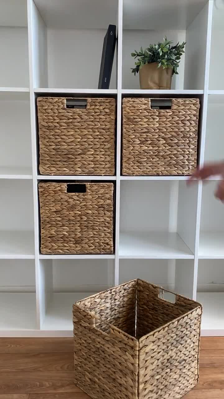 4er-Set Kallax Regal Körbe / Ikea Kallax Zubehör / Wasserhyazinthe / Aufbewahrungskorb, Regalkorb, Regaleinsatz, Storage (34 x 32 x 32 cm)