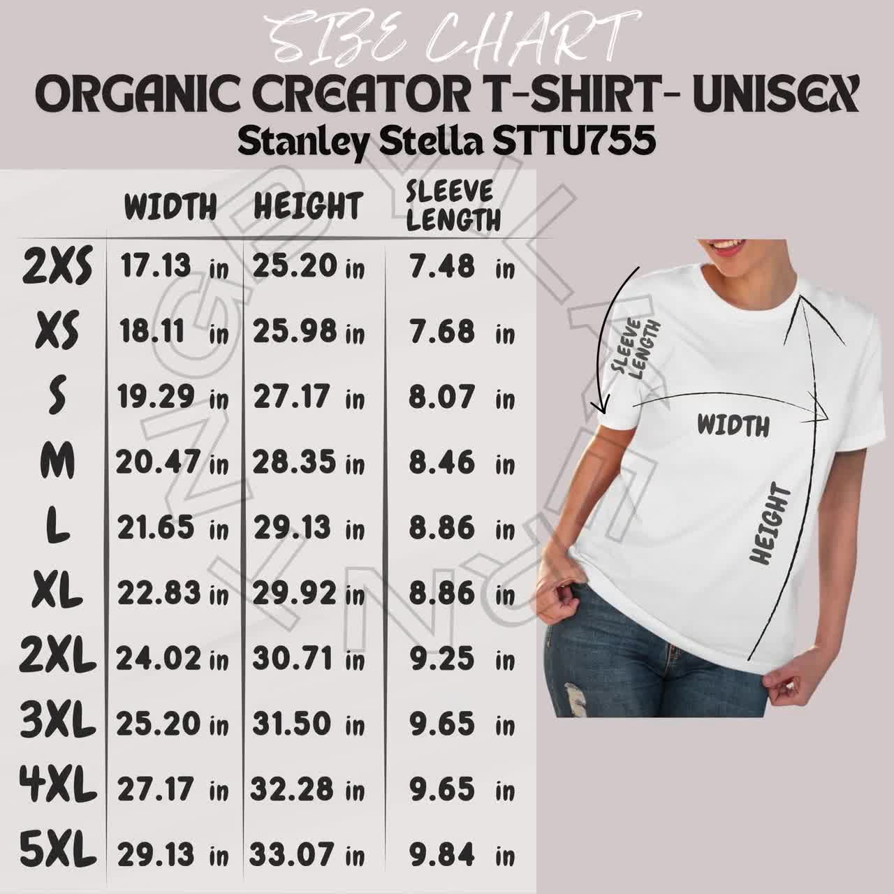 Tシャツ サイズ表 I スタンレー ステラ STTU755 サイズ表 | サイズ表
