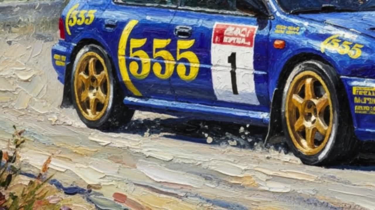 Subaru Impreza 555 Group A Rally Car: 1995 Tarmac Rally Wall Art