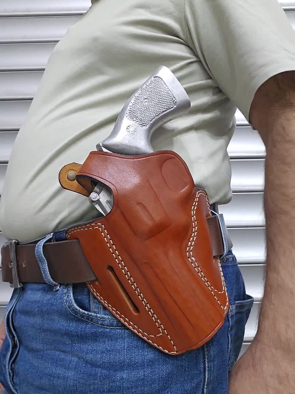 Handcrafted Leather 3 Slot Holster | S&W 686 Plus L-frame 4 Inch