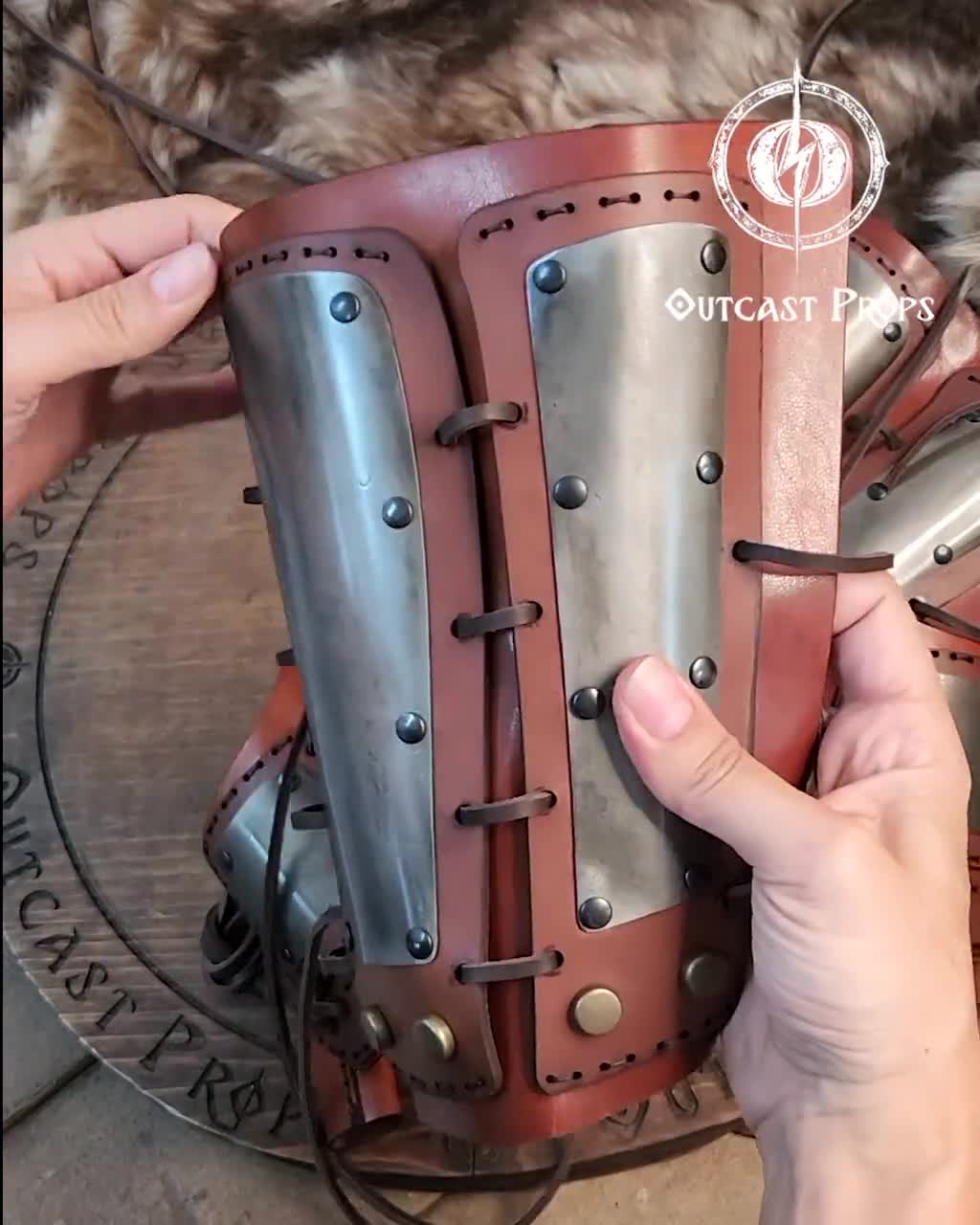 侍の鉄腕当て、革製鎧、コスプレアクセサリー（LARP、終末世界、中世