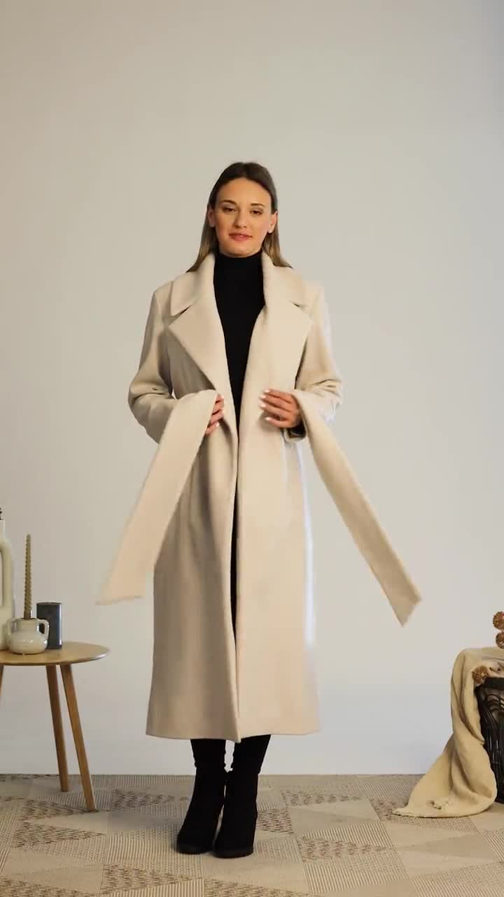 Long off White Coat by Nikkaplace, Old Money Style Clothes, Maxi