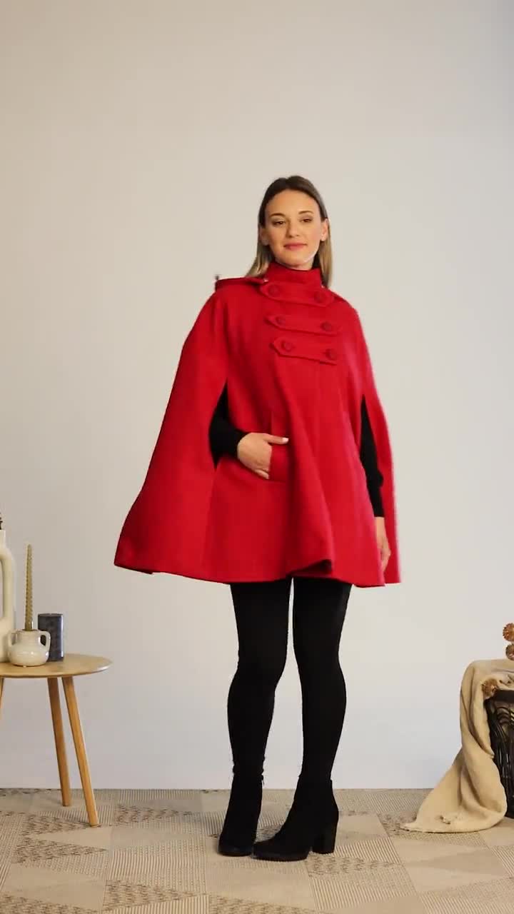 Elven Forest Cape Coat With Roomy Hood, Large Blazer Cloak With