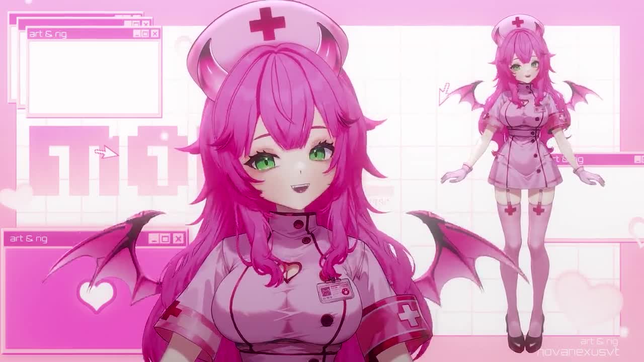 期間限定でほぼ無料！サキュバスナースVtuber「イェナ」 - 全身