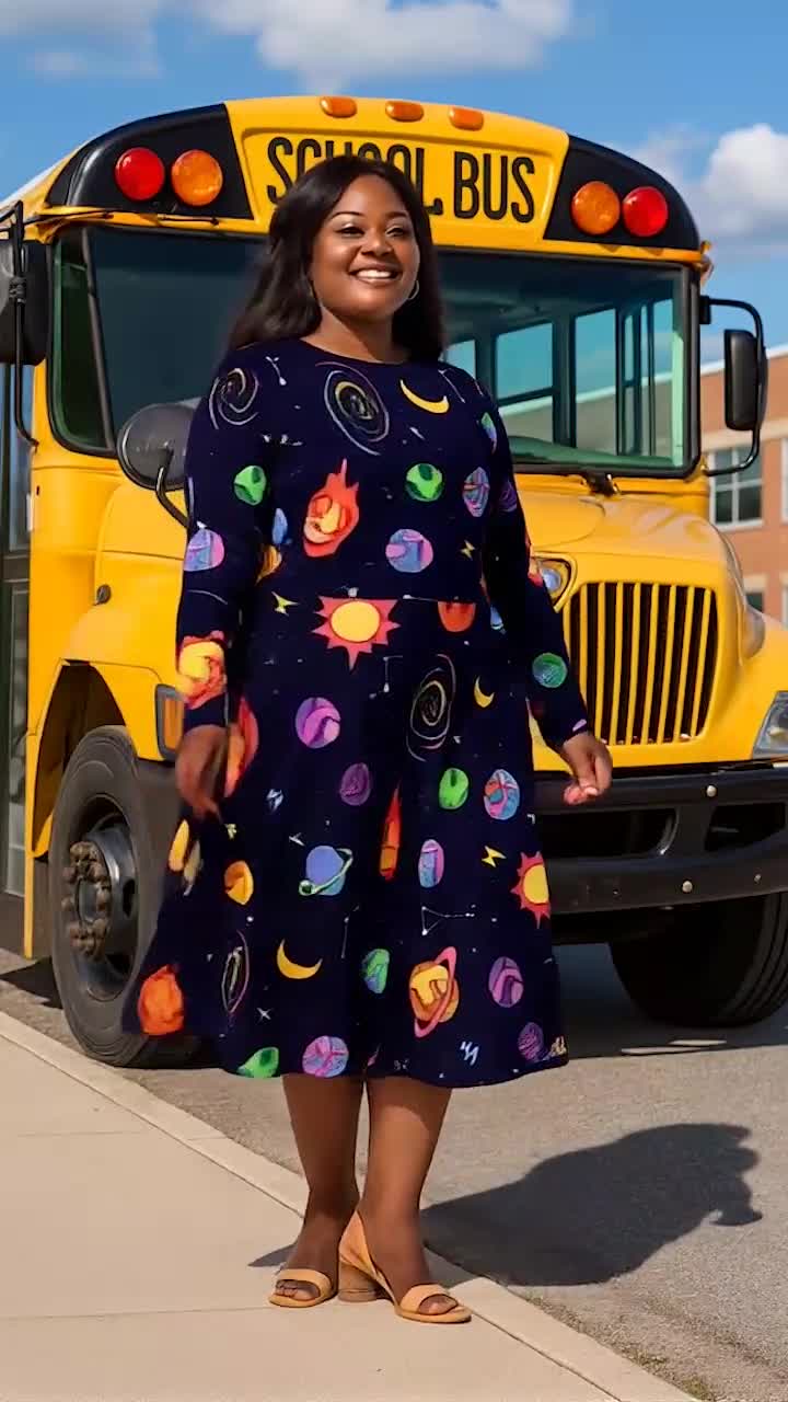 Space Planet Dress 2XS - 6XL School Teacher Dress Science