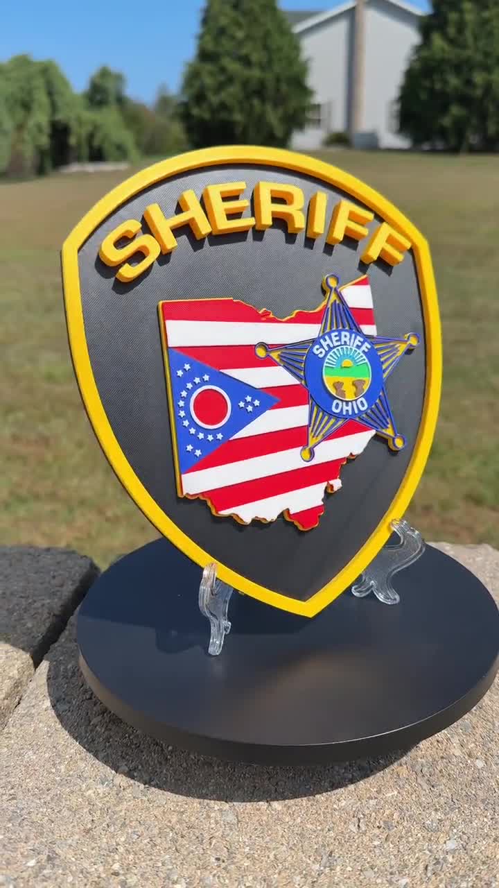 EDDY COUNTY sheriff セカンドパッチ　メーカーホールマーク付 Ohio Sheriff Emblem, 3D Embossed Plaque | First Responder Art
